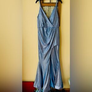 Night Way Collections Shimmering Blue Maxi Dress